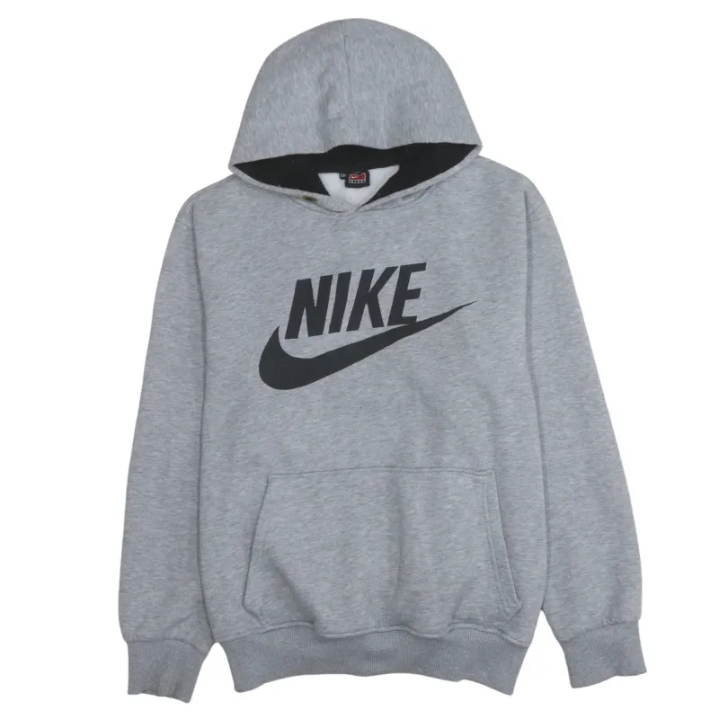 Nike 90's Center Middle Swoosh Pullover Hoodie XXLarge (2XL) Grey sold by Vintage Club