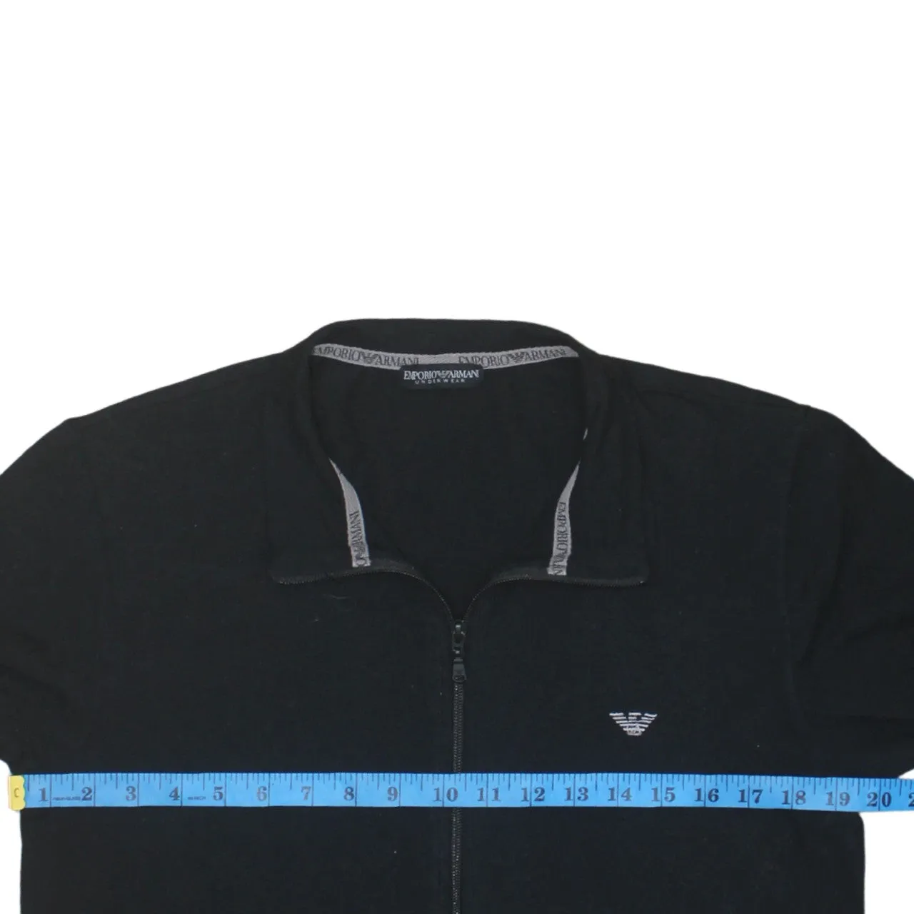 Emporio Armani 90's Lightweight Full Zip Up Sweatshirt Medium Black sold by Vintage Club product image thumbnail 5