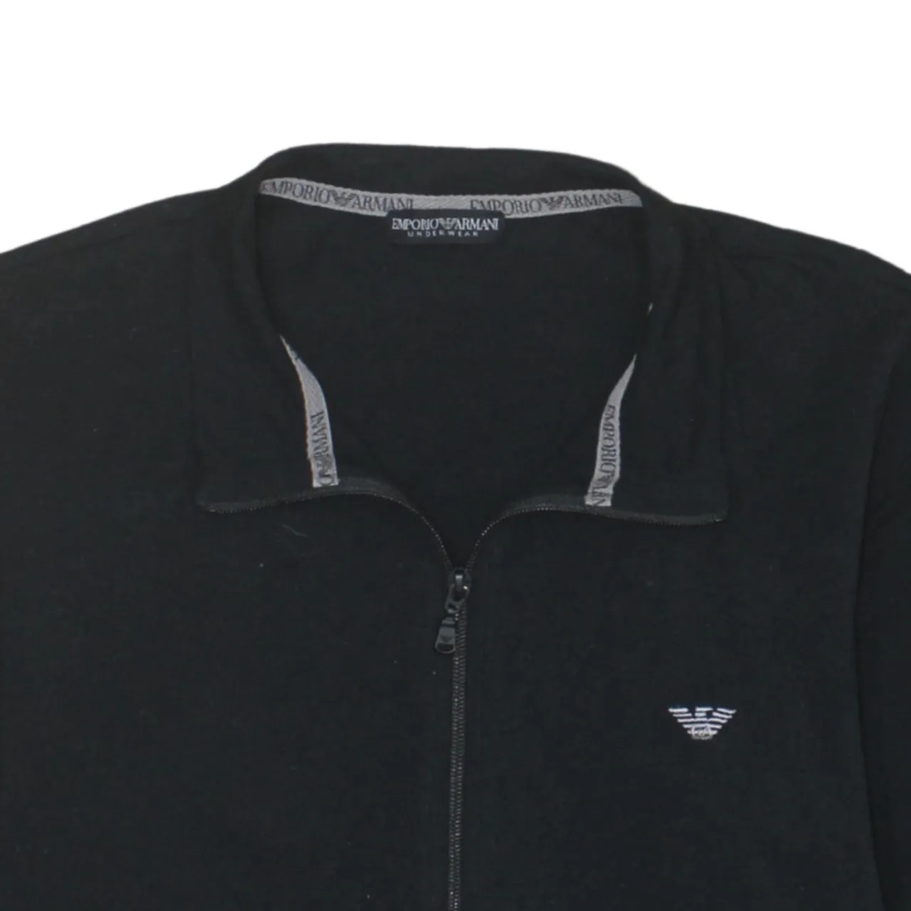 Emporio Armani 90's Lightweight Full Zip Up Sweatshirt Medium Black sold by Vintage Club product image thumbnail 3