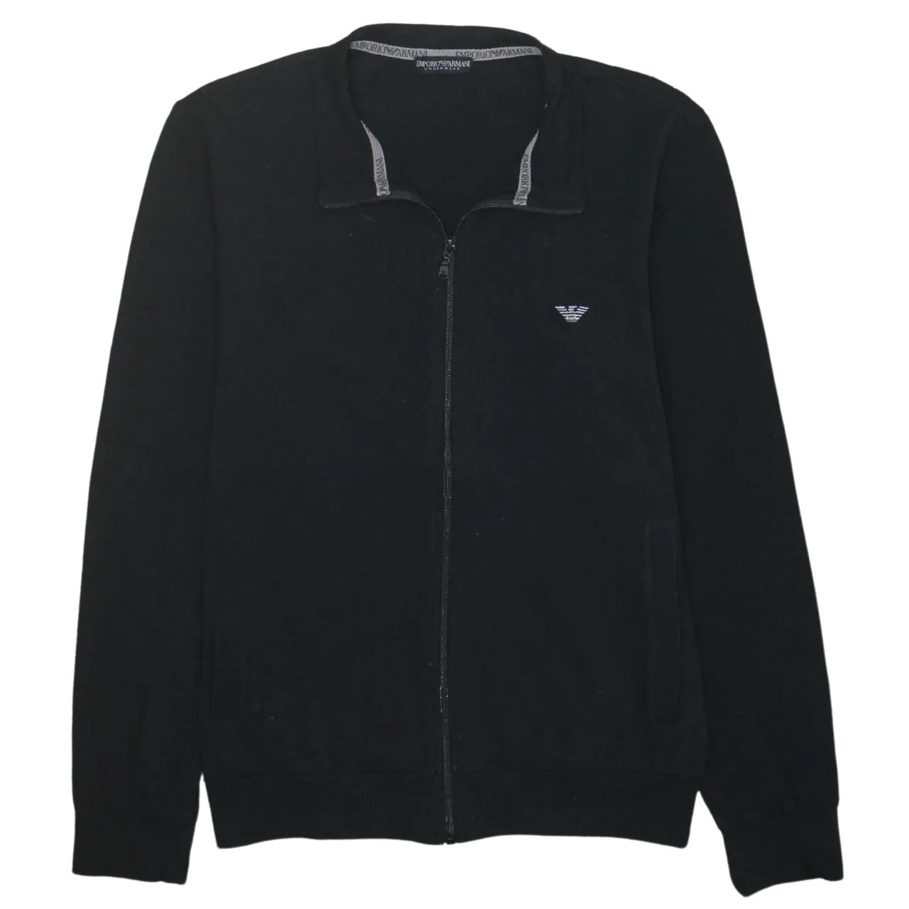 Emporio Armani 90's Lightweight Full Zip Up Sweatshirt Medium Black sold by Vintage Club