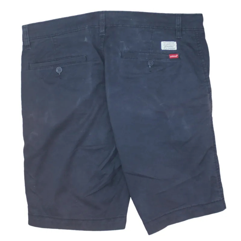 Levi Strauss &Co 90's Drawstring Pockets Baggy Chino Shorts 34 Navy Blue made by Levi's