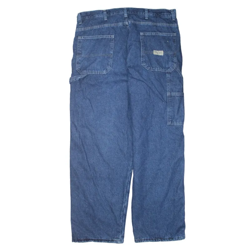 Wrangler 90's Drawstring Pockets Straight Leg Baggy Jeans / Pants 34 Blue made by Wrangler