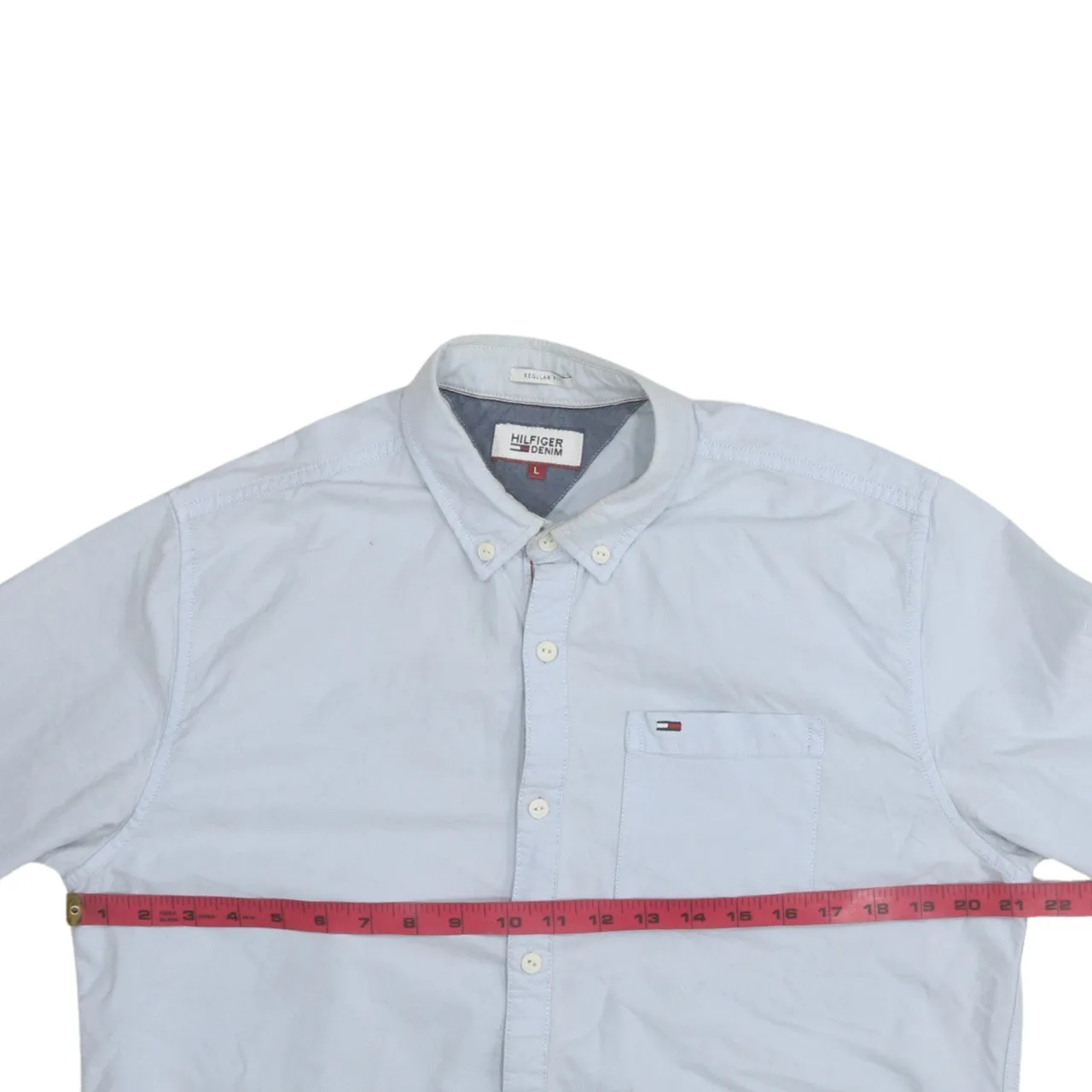 Tommy Hilfiger 90's Long Sleeve Button Up Shirt Large Blue sold by Vintage Club product image thumbnail 5