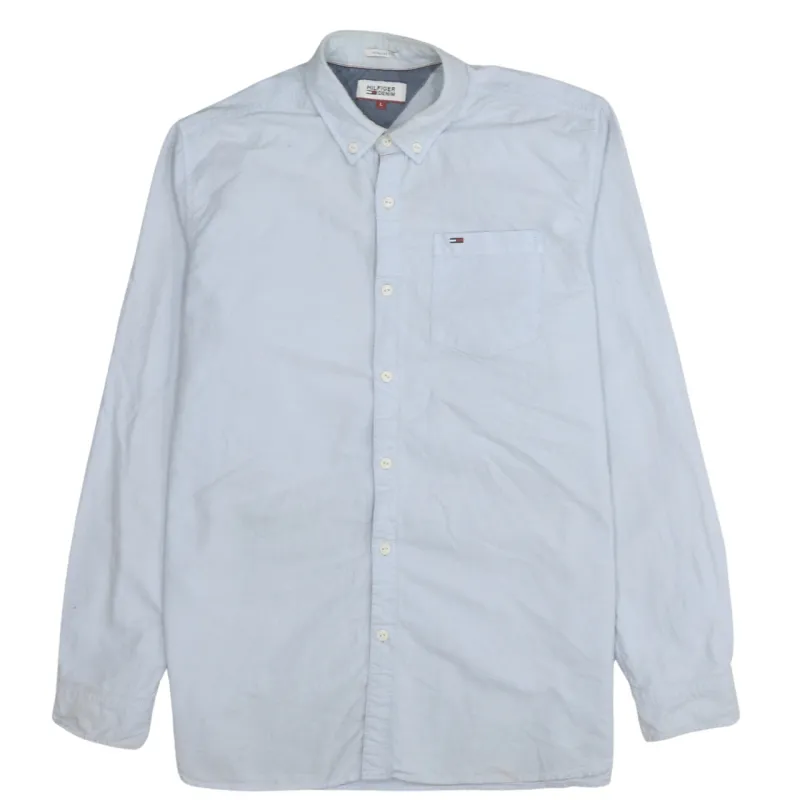 Tommy Hilfiger 90's Long Sleeve Button Up Shirt Large Blue made by Tommy Hilfiger