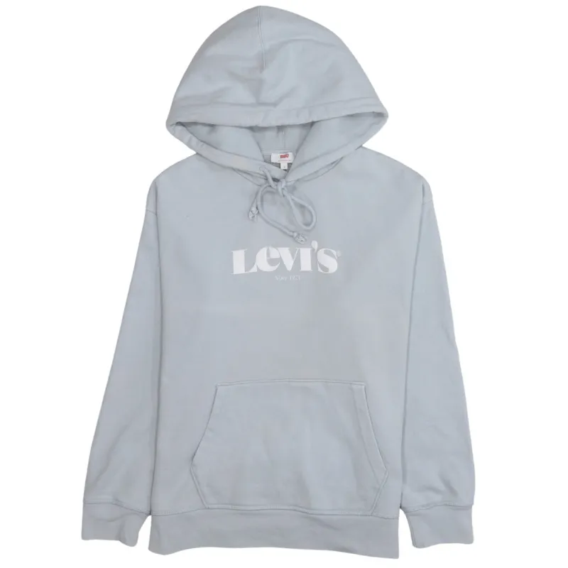 Levi Strauss &Co 90's Spellout Pullover Hoodie Small Grey made by Levi's