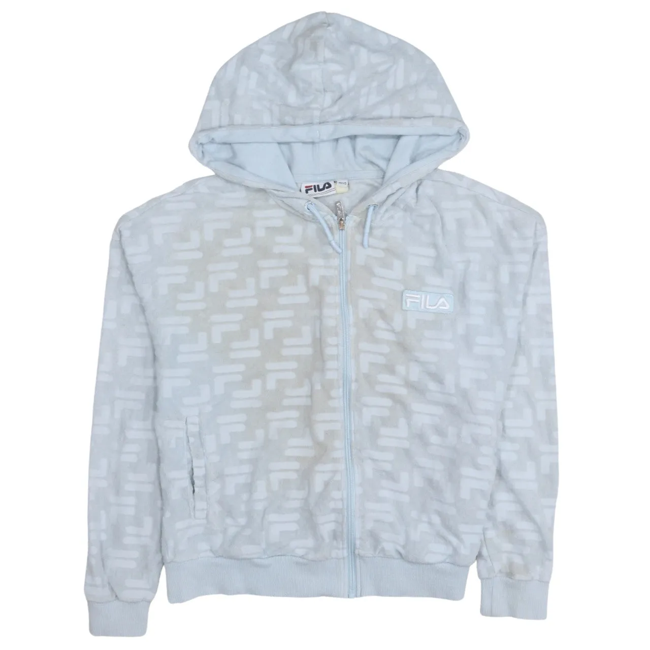 Fila 90's Sportswear Full Zip Up Hoodie Medium Blue sold by Vintage Club