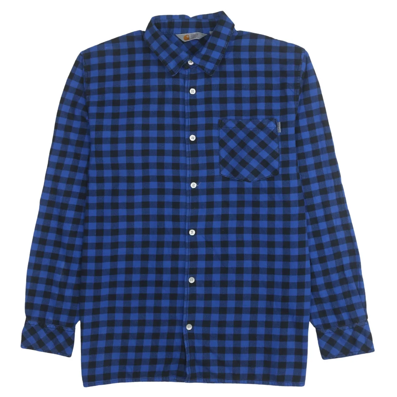 Carhartt 90's Long Sleeve Button Up Shirt XLarge Blue sold by Vintage Club