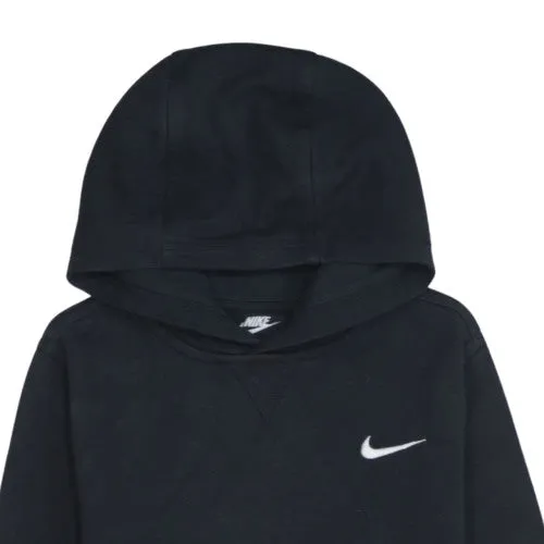 Nike Women's Hoodie Black Large Embroidered Swoosh Kangaroo Pocket Pullover Sweatshirt sold by Vintage Club product image thumbnail 3