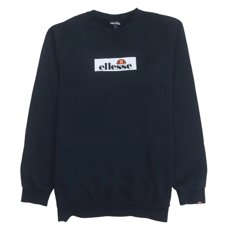 Ellesse 90's Spellout Crew Neck Sweatshirt Large Navy Blue sold by Vintage Club