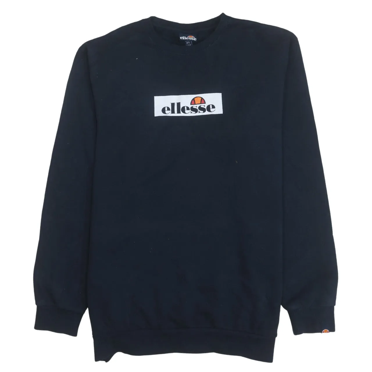 Ellesse 90's Spellout Crew Neck Sweatshirt Large Navy Blue sold by Vintage Club