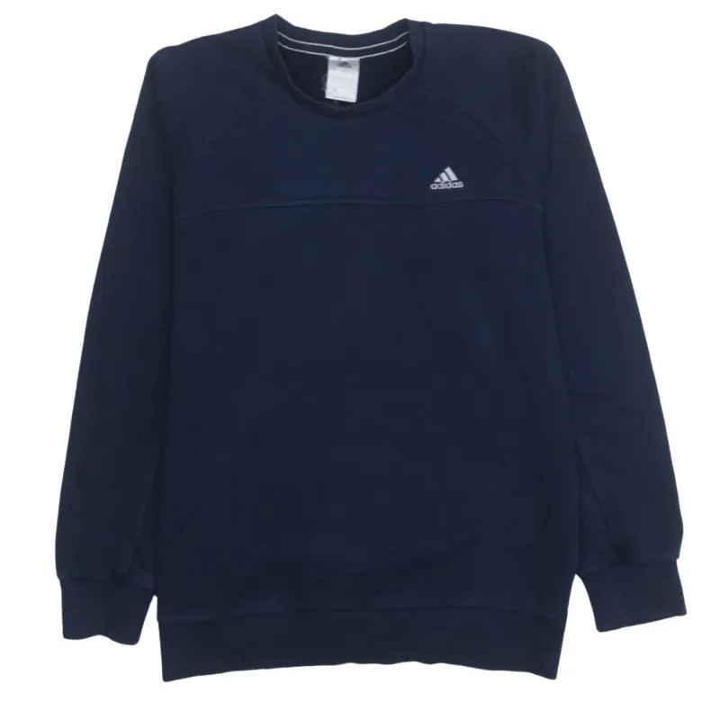 Adidas 90's Lightweight Crew Neck Sweatshirt Medium Navy Blue sold by Vintage Club