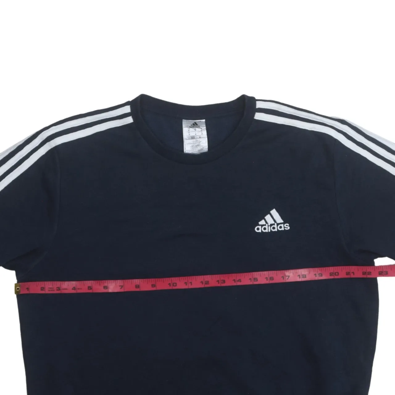 Adidas 90's Striped Sleeve Crew Neck Sweatshirt Medium Navy Blue sold by Vintage Club product image thumbnail 5