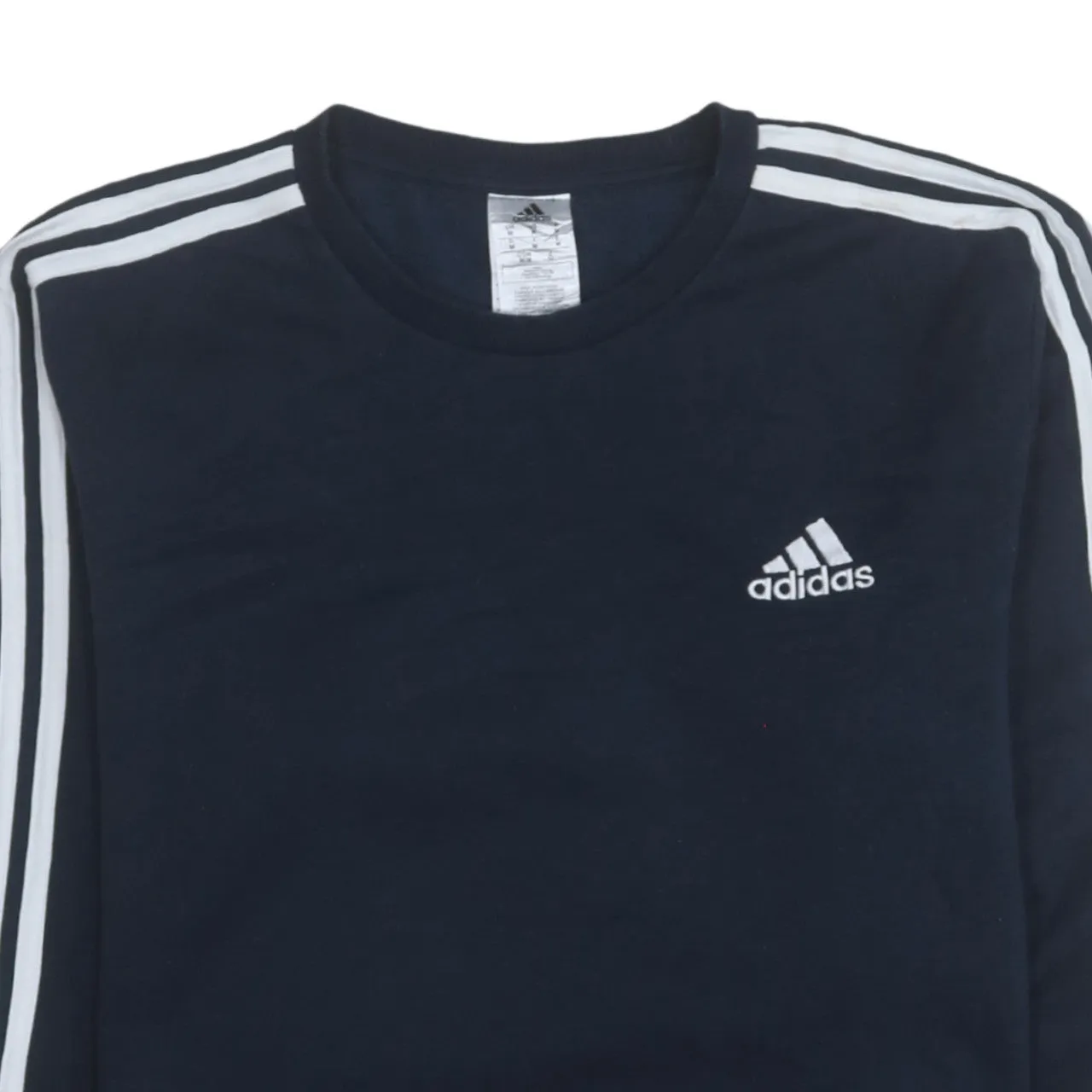 Adidas 90's Striped Sleeve Crew Neck Sweatshirt Medium Navy Blue sold by Vintage Club product image thumbnail 3