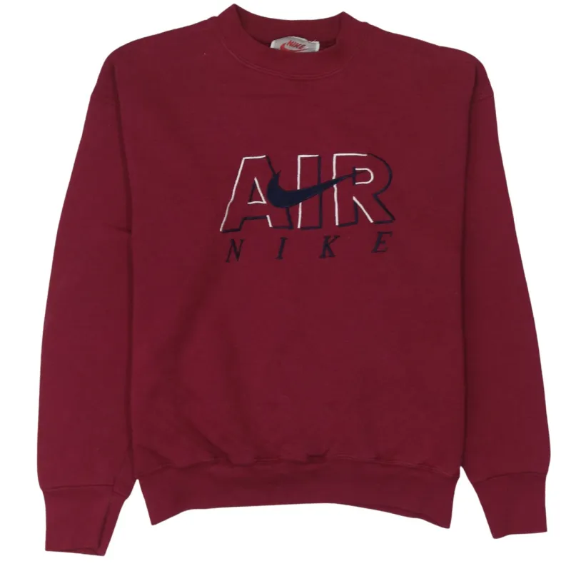 Nike 90's Center Middle Swoosh Crew Neck Sweatshirt Medium Red made by Nike