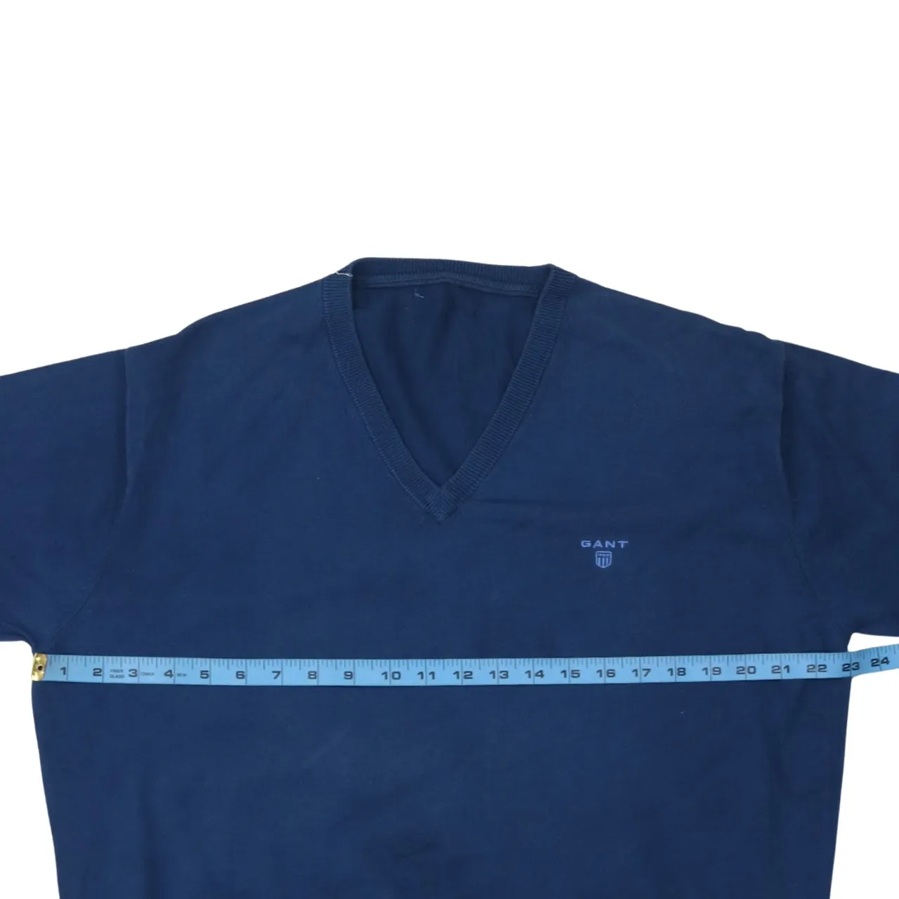 GANT 90's Lightweight V Neck Sweatshirt Large Navy Blue sold by Vintage Club product image thumbnail 5