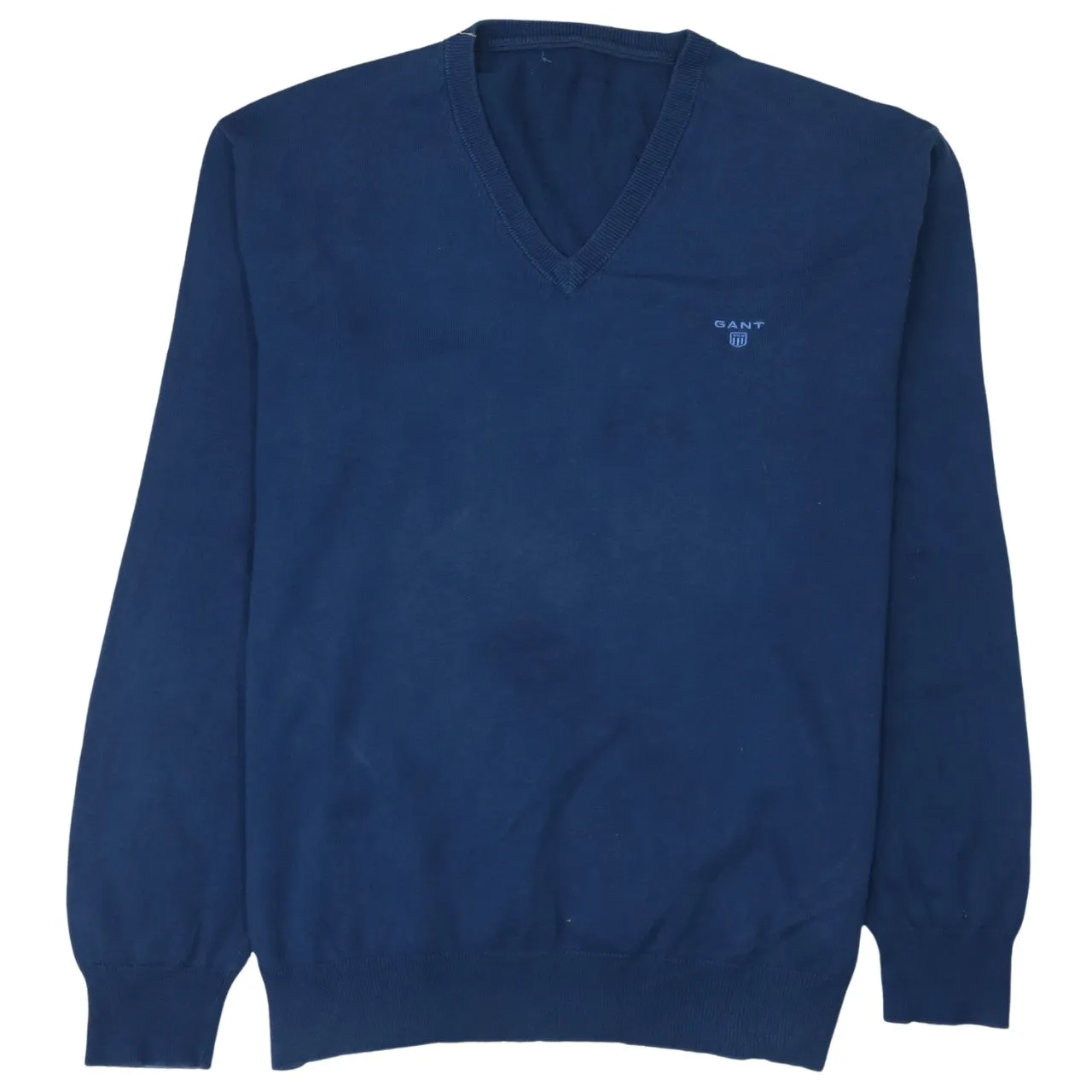 GANT 90's Lightweight V Neck Sweatshirt Large Navy Blue sold by Vintage Club