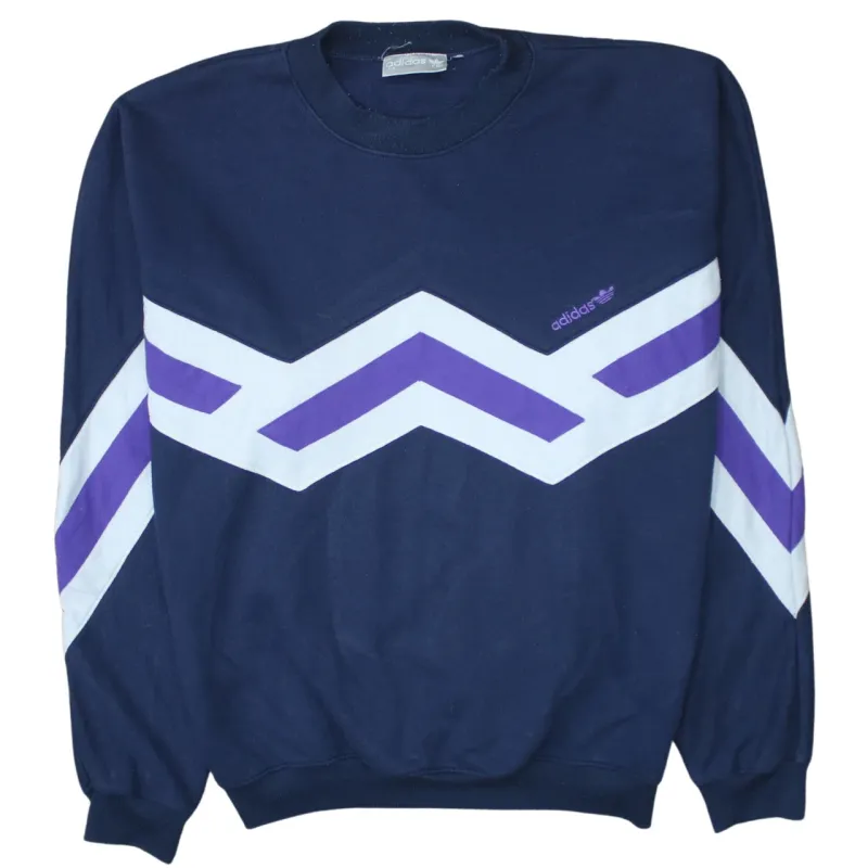 Adidas 90's Lightweight Crew Neck Sweatshirt Medium Navy Blue sold by Vintage Club