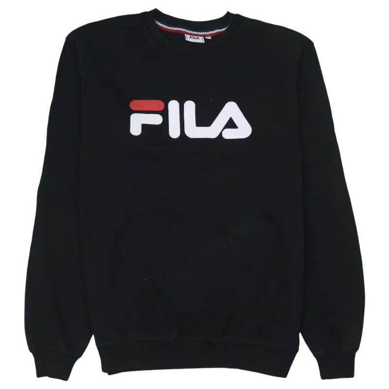 Fila 90's Spellout Crew Neck Sweatshirt Small Black sold by Vintage Club
