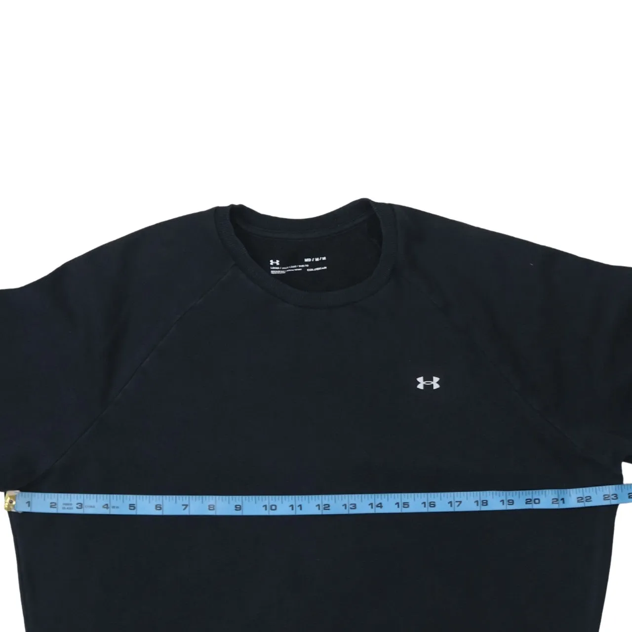 Under Armour Black Sweatshirt Men's Medium Embroidered Chest Logo Raglan Sleeve Pullover Fleece Top sold by Vintage Club product image thumbnail 5