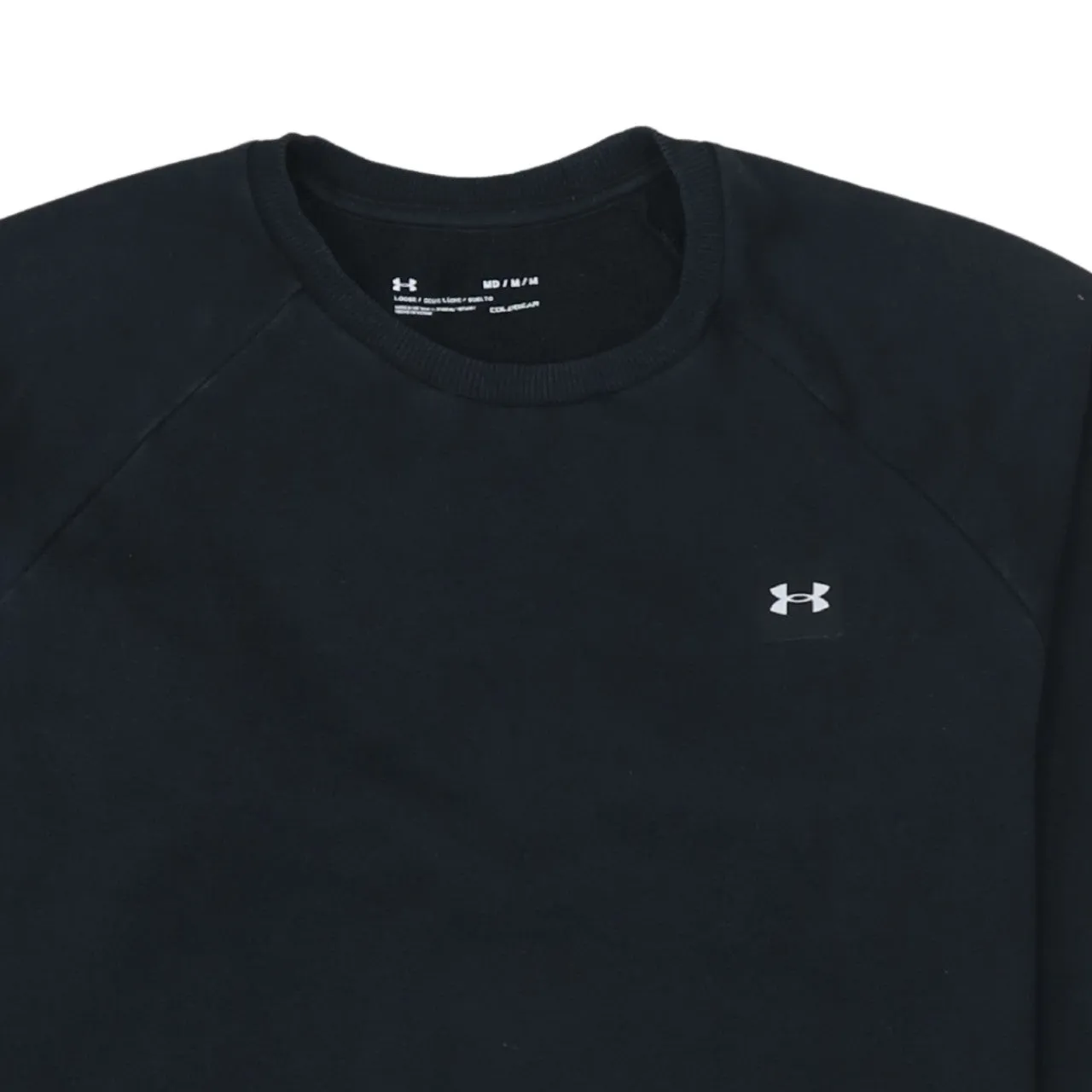 Under Armour Black Sweatshirt Men's Medium Embroidered Chest Logo Raglan Sleeve Pullover Fleece Top sold by Vintage Club product image thumbnail 3