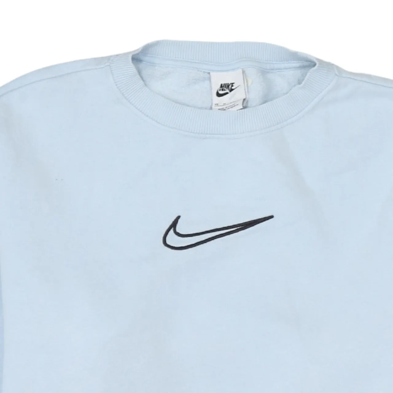 Nike Light Blue Sweatshirt Men's XSmall Embroidered Swoosh Logo Crewneck Pullover Fleece Top sold by Vintage Club product image thumbnail 3