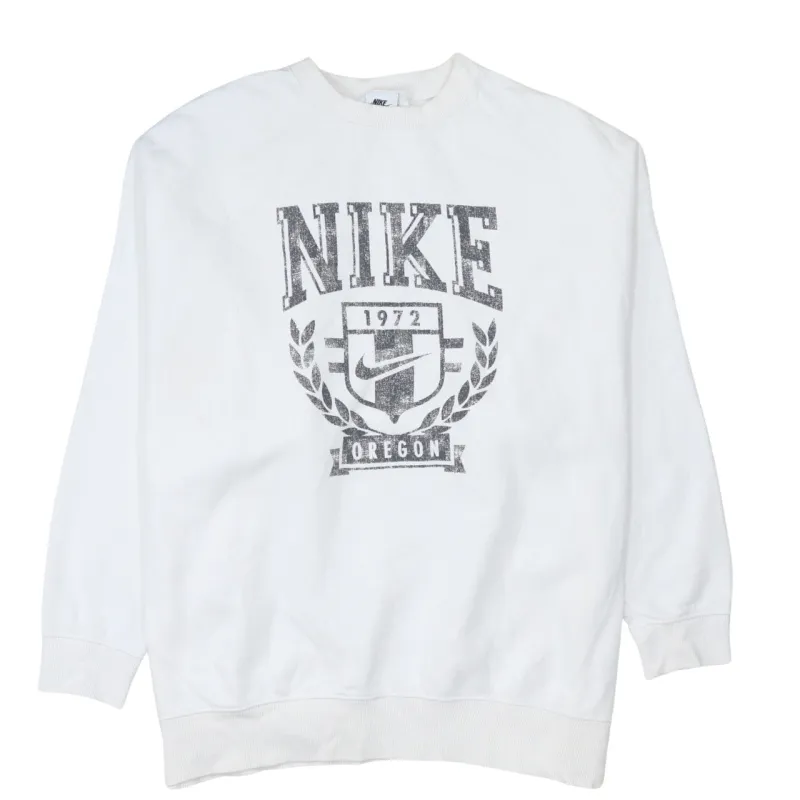 Nike 90's Center Middle Swoosh Crew Neck Sweatshirt Small White sold by Vintage Club