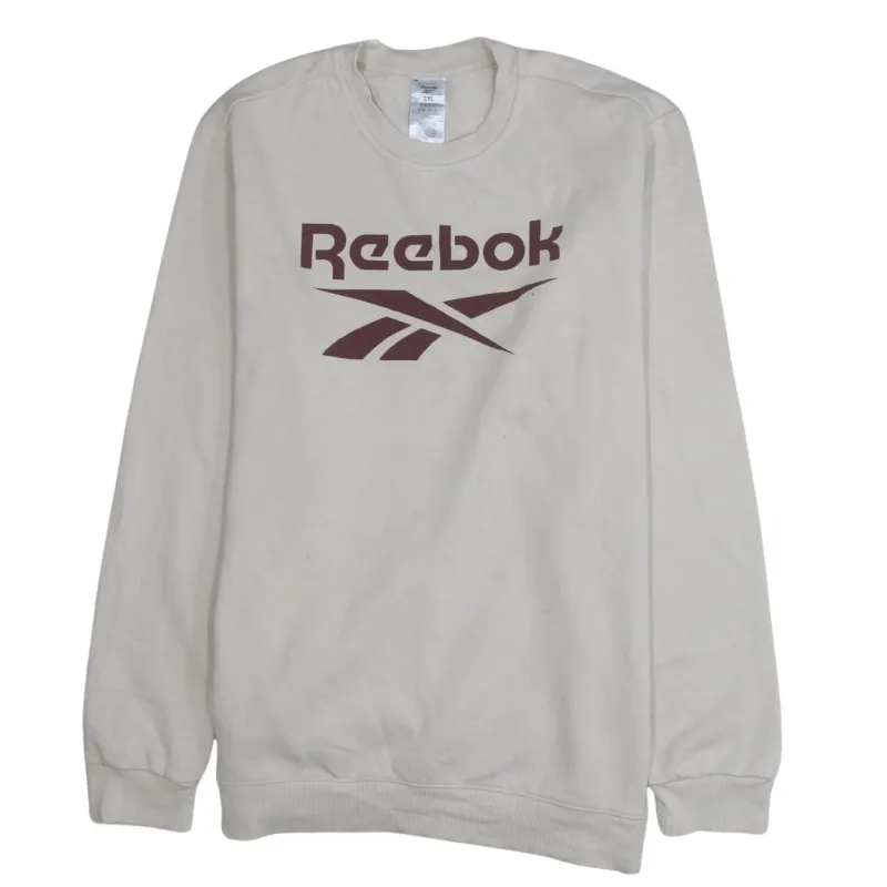 Reebok 90's Spellout Crew Neck Sweatshirt XXLarge (2XL) Beige Cream sold by Vintage Club