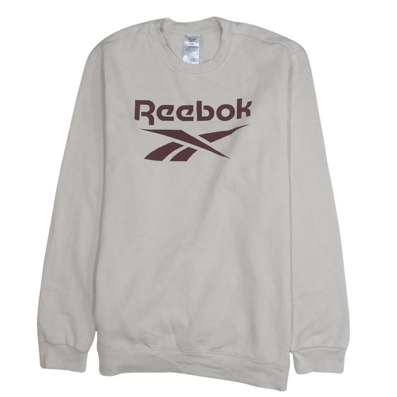 Reebok 90's Spellout Crew Neck Sweatshirt XXLarge (2XL) Beige Cream sold by Vintage Club