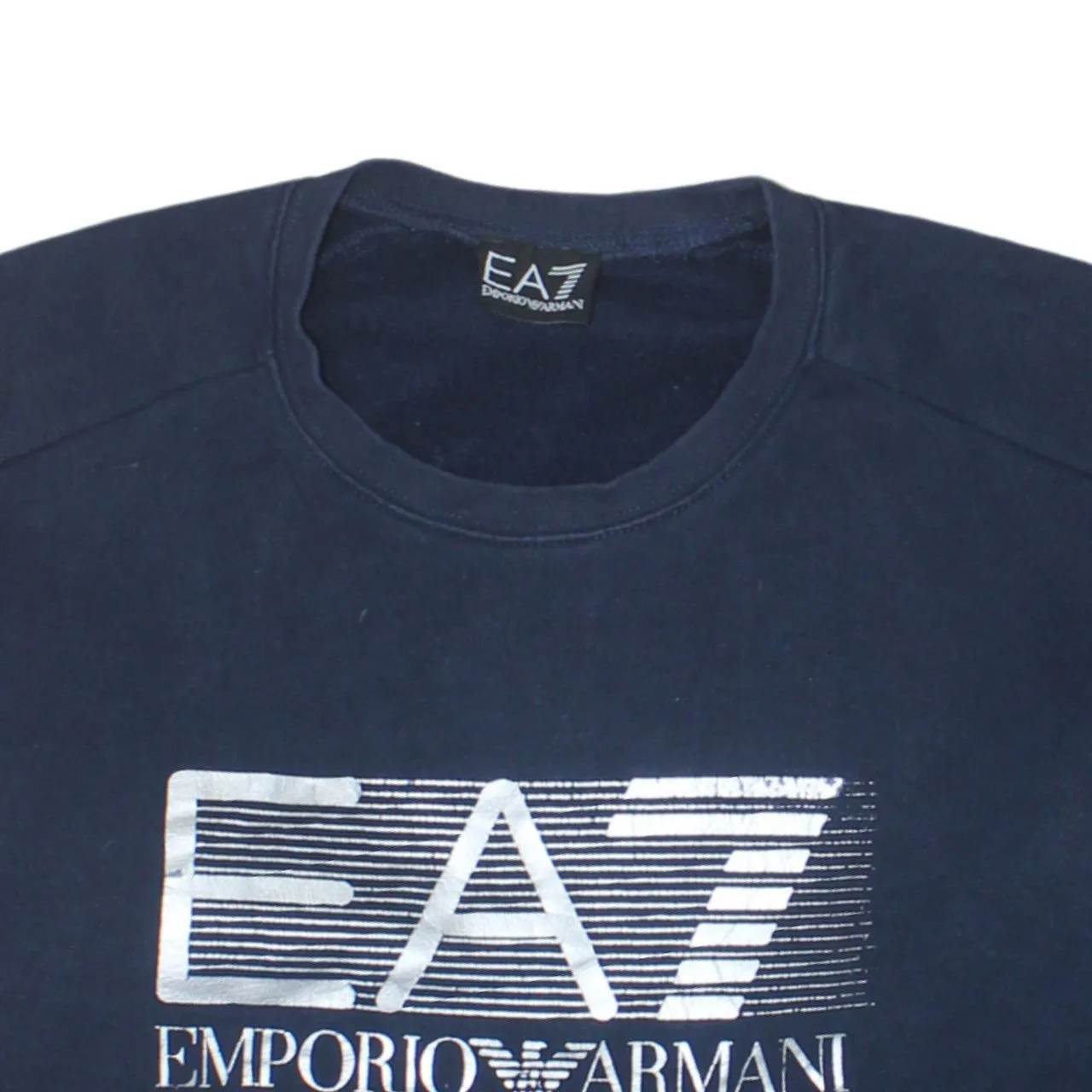 Emporio Armani 90's Spellout Crew Neck Sweatshirt Large Navy Blue sold by Vintage Club product image thumbnail 3