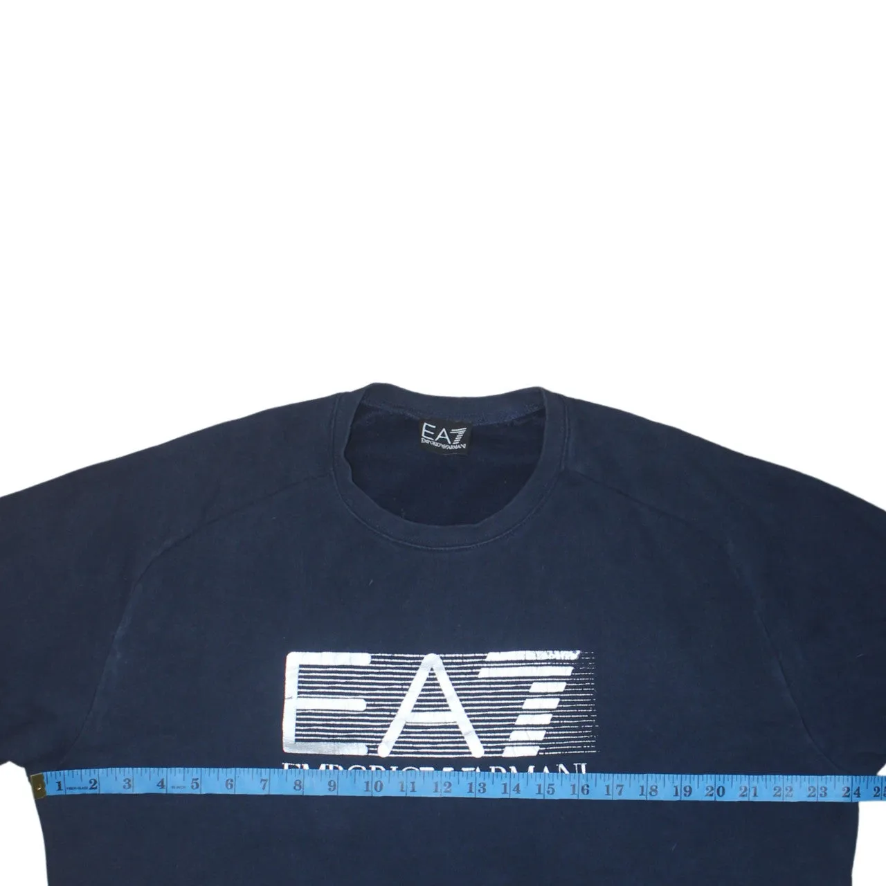 Emporio Armani 90's Spellout Crew Neck Sweatshirt Large Navy Blue sold by Vintage Club product image thumbnail 5
