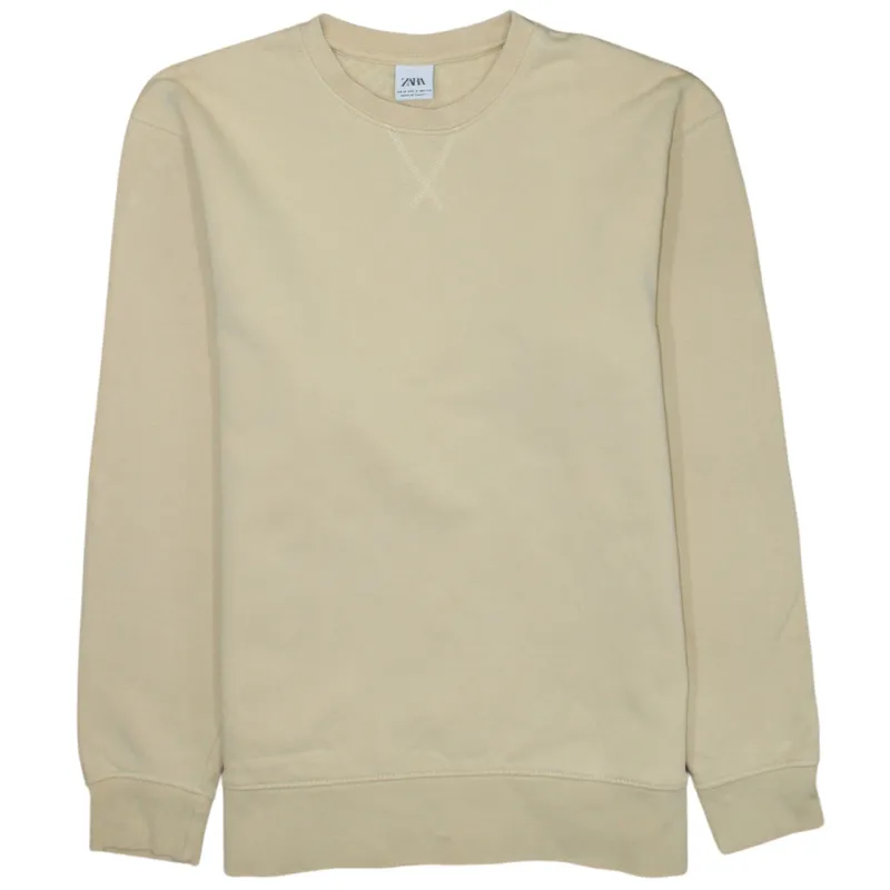 Zara 90's Plain Crew Neck Sweatshirt Medium Yellow sold by Vintage Club