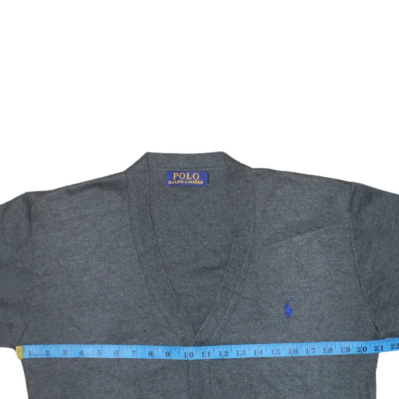 Polo Ralph Lauren 90's Button Up V Neck Sweatshirt Medium Grey sold by Vintage Club product image thumbnail 5