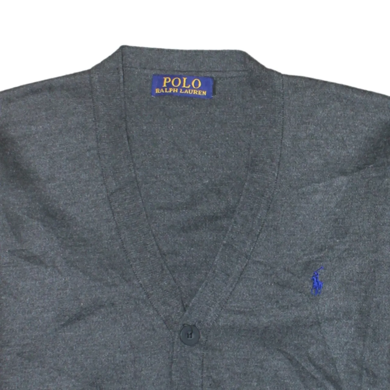 Polo Ralph Lauren 90's Button Up V Neck Sweatshirt Medium Grey sold by Vintage Club product image thumbnail 3