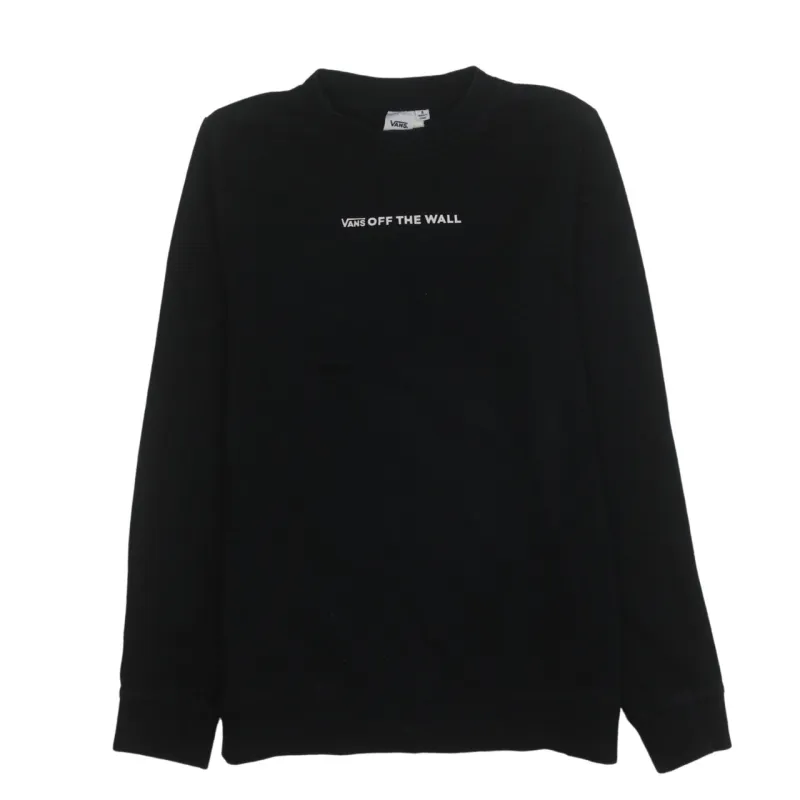 Vans Black Sweatshirt Men's Small Printed Off The Wall Logo Crewneck Pullover Top sold by Vintage Club