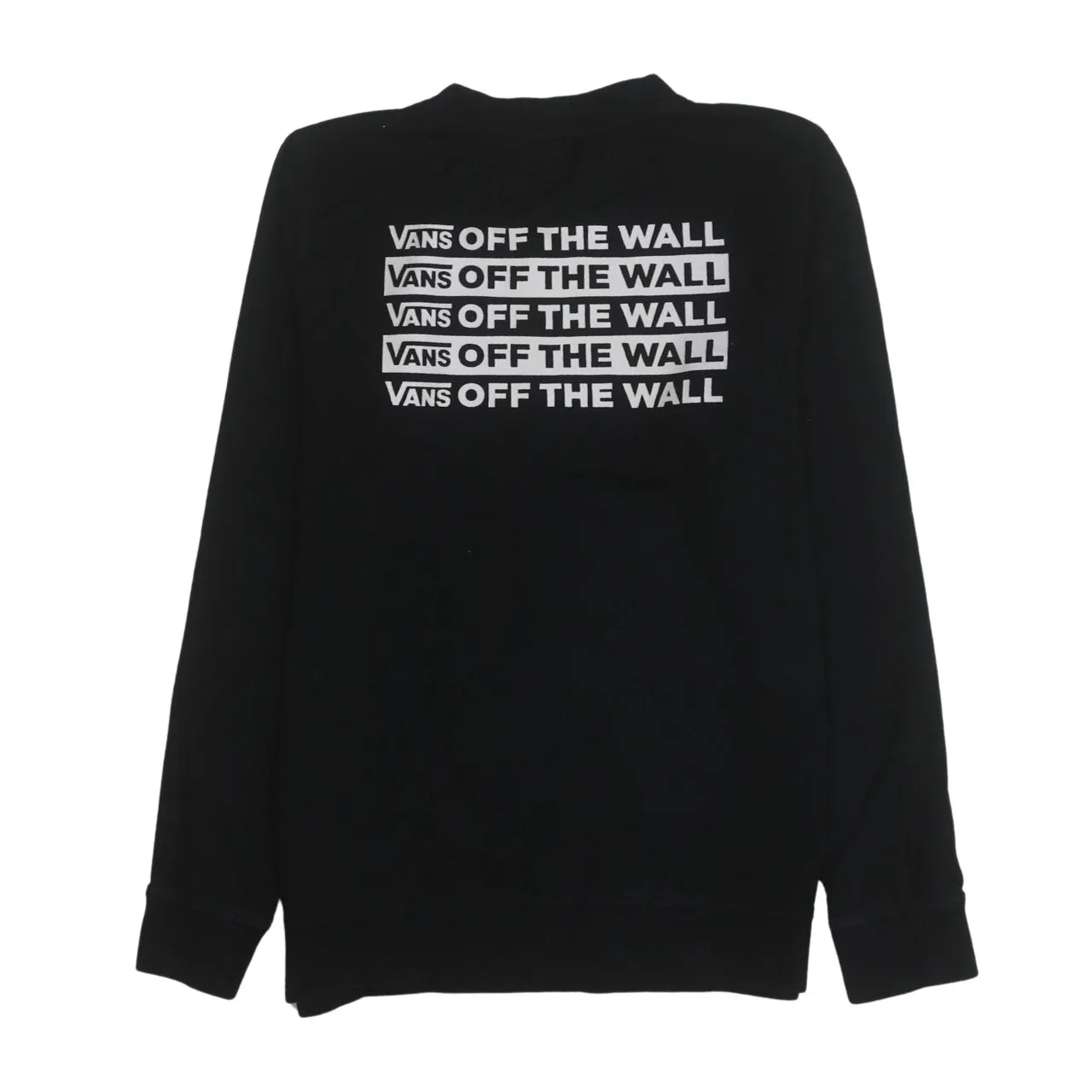 Vans Black Sweatshirt Men's Small Printed Off The Wall Logo Crewneck Pullover Top sold by Vintage Club product image thumbnail 2