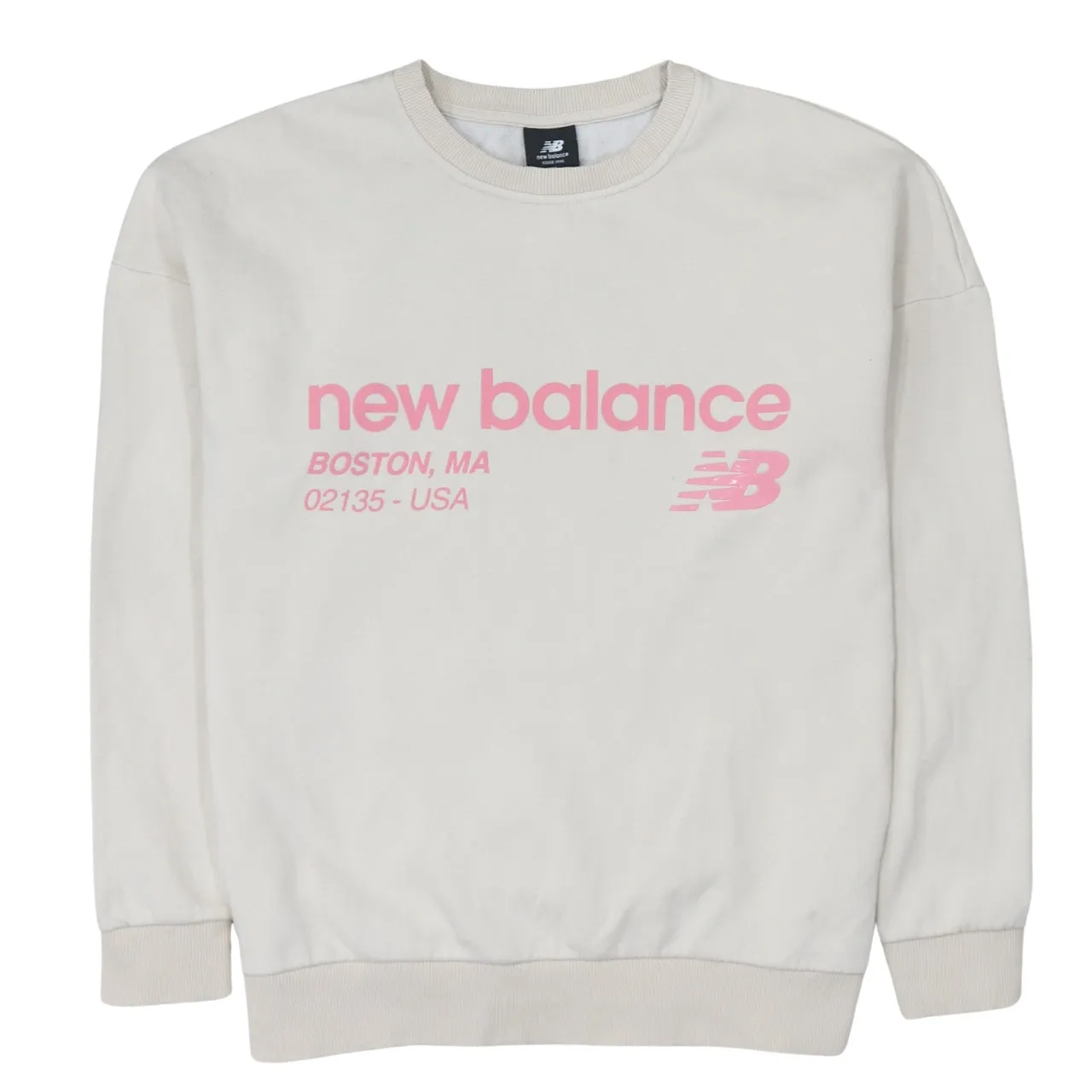 New Balance 90's Spellout Crew Neck Sweatshirt Medium Beige Cream sold by Vintage Club