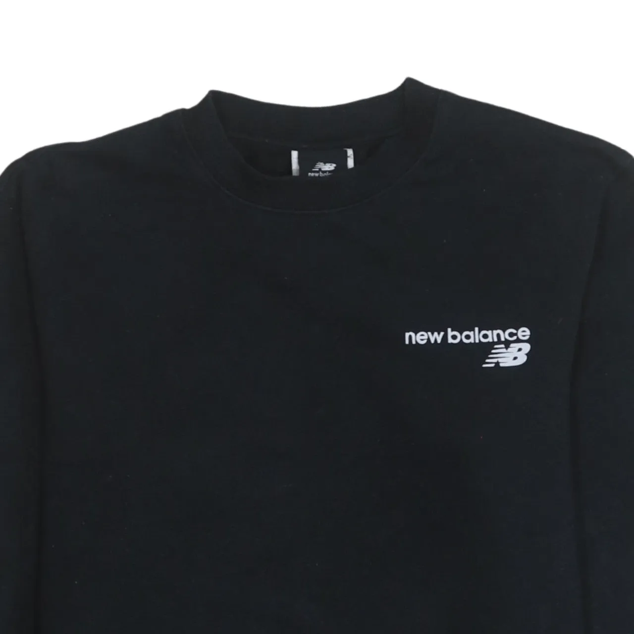 New Balance Black Sweatshirt Men's Small Printed Chest Logo Crewneck Pullover Fleece Top sold by Vintage Club product image thumbnail 3
