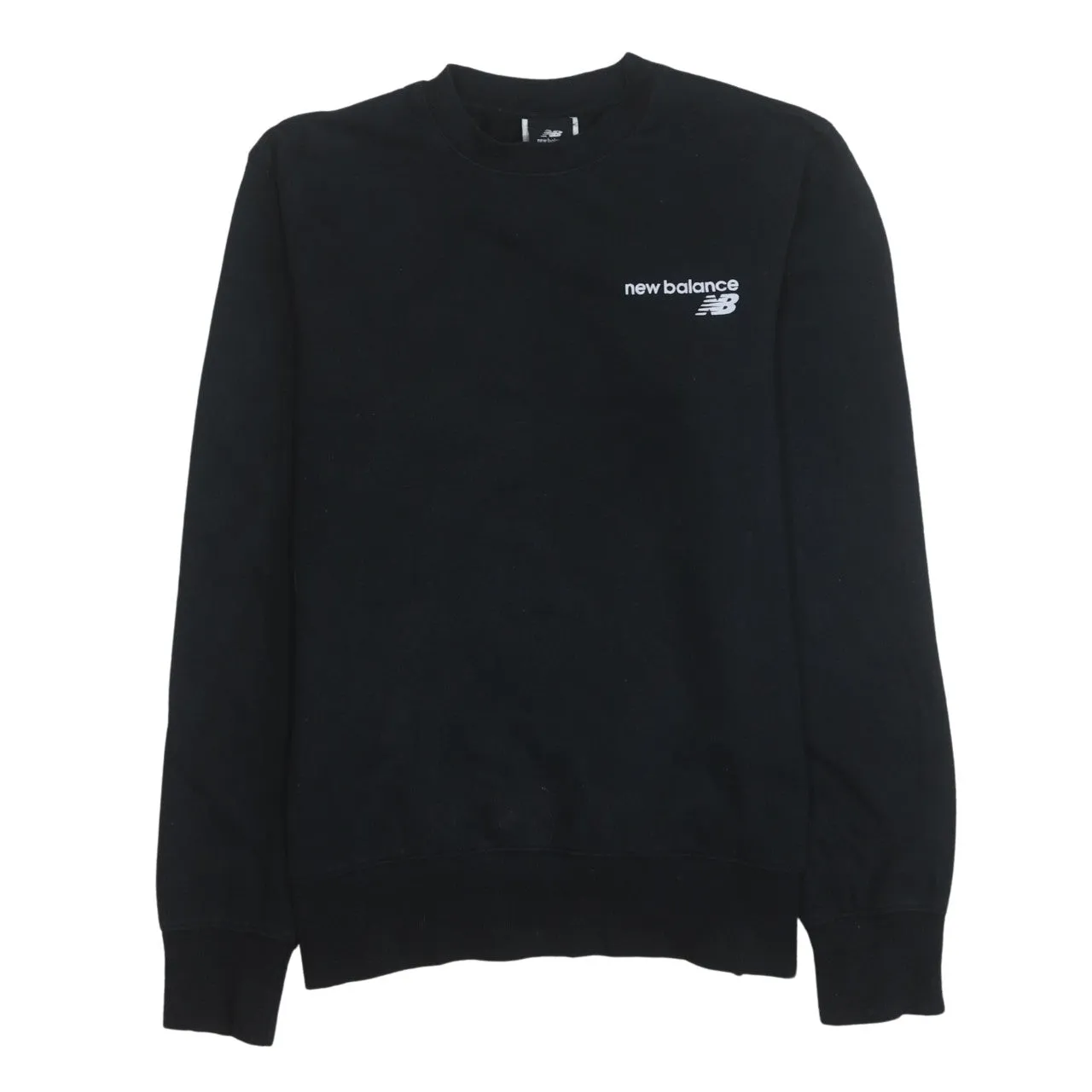 New Balance Black Sweatshirt Men's Small Printed Chest Logo Crewneck Pullover Fleece Top sold by Vintage Club