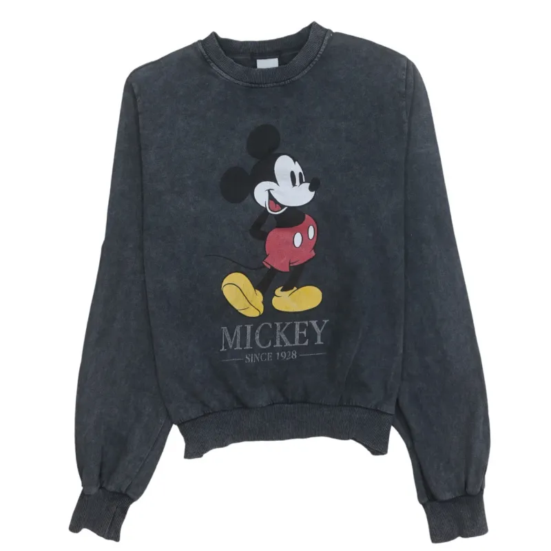 Disney 90's Mickey Mouse Crew Neck Sweatshirt Medium Black sold by Vintage Club