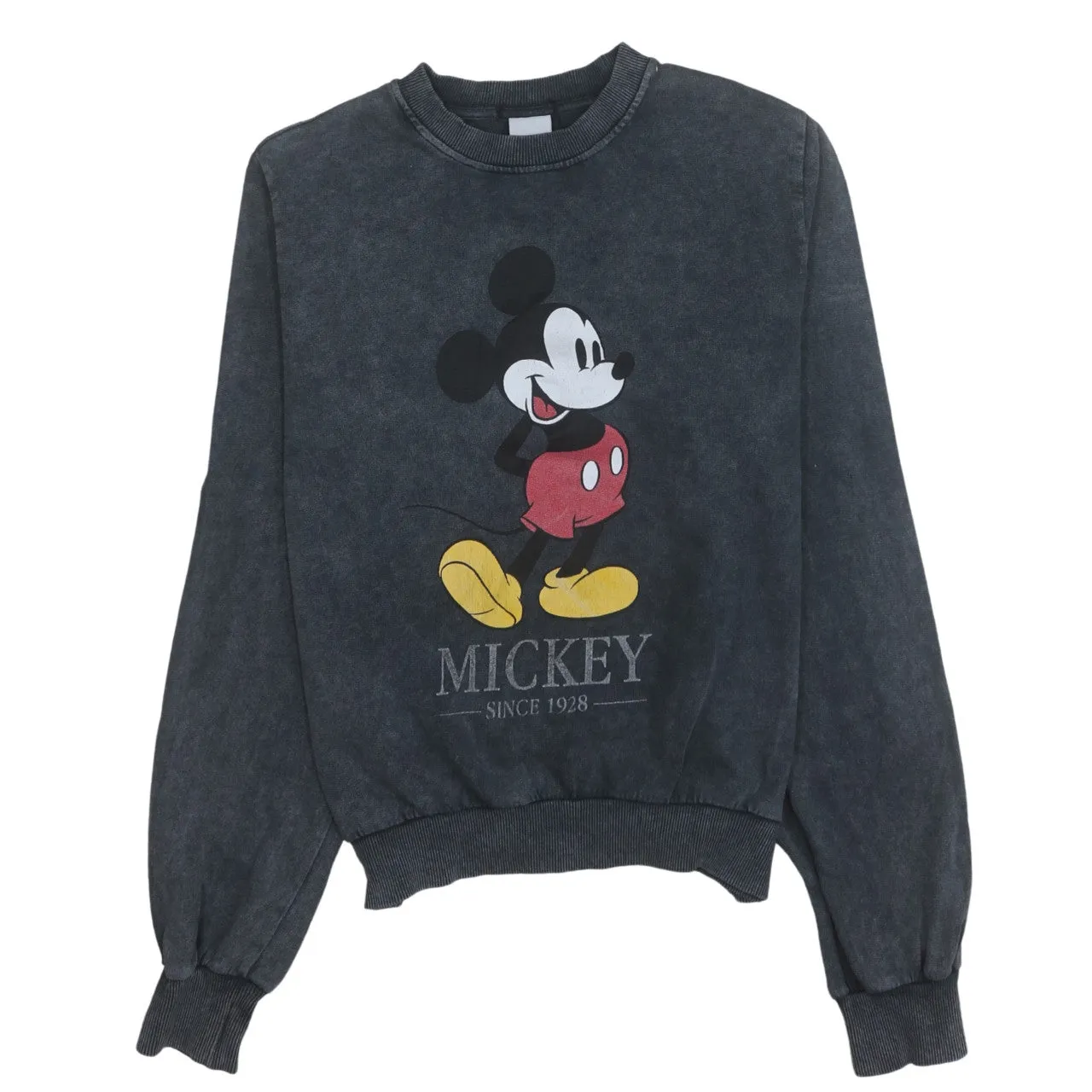 Disney 90's Mickey Mouse Crew Neck Sweatshirt Medium Black sold by Vintage Club