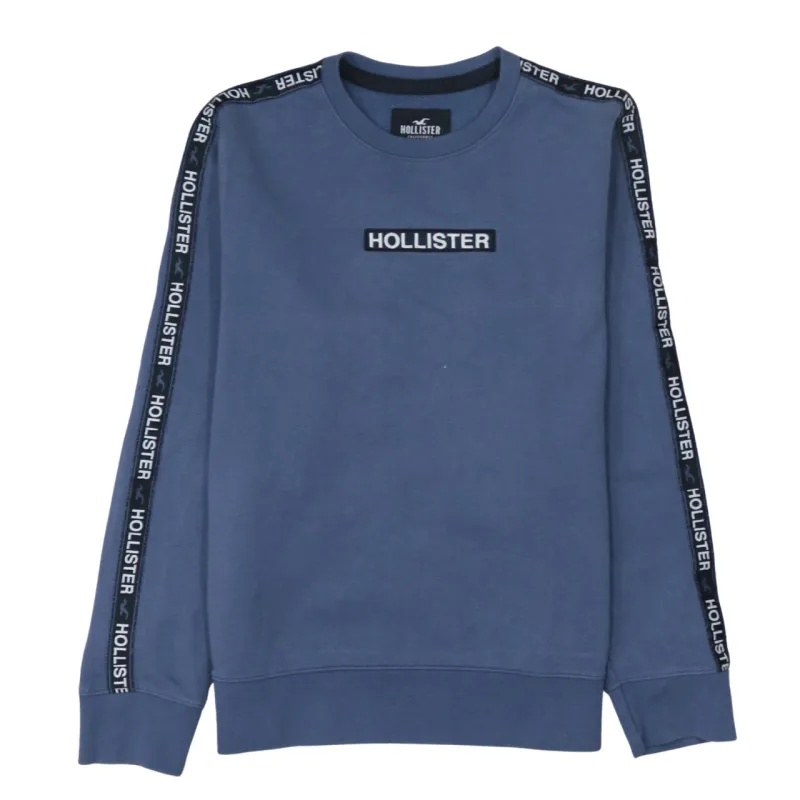 Hollister 90's Spellout Crew Neck Sweatshirt Large Navy Blue made by Hollister