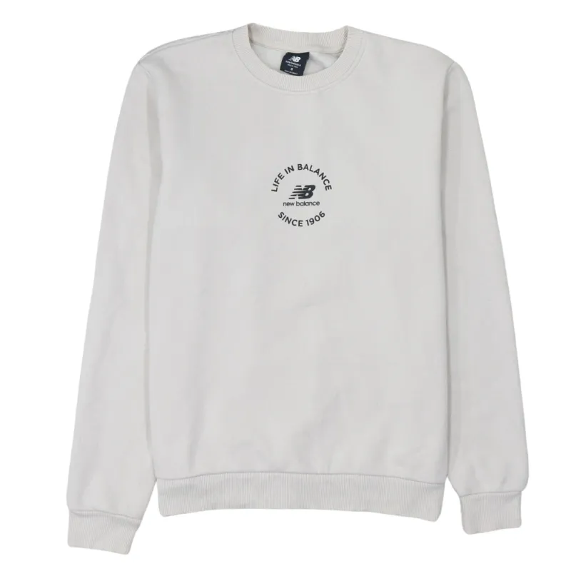 New Balance 90's Lightweight Crew Neck Sweatshirt Small Beige Cream made by New Balance