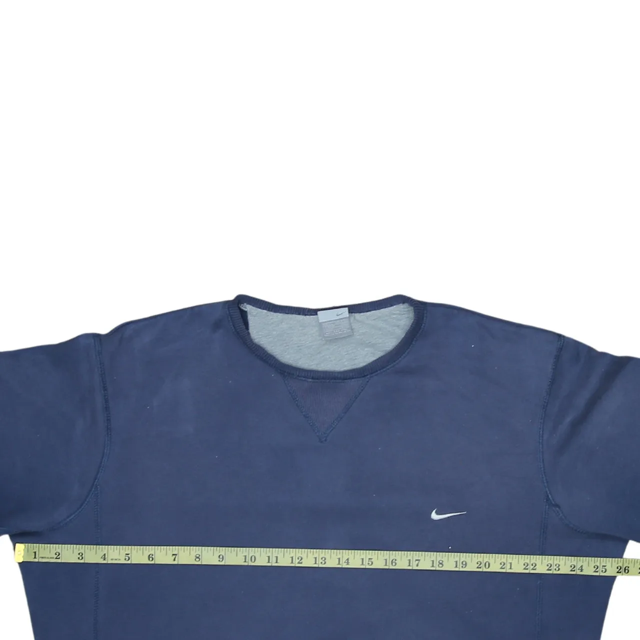 Nike Navy Blue Sweatshirt Men's Large Embroidered Swoosh Crewneck Pullover Fleece Top sold by Vintage Club product image thumbnail 5