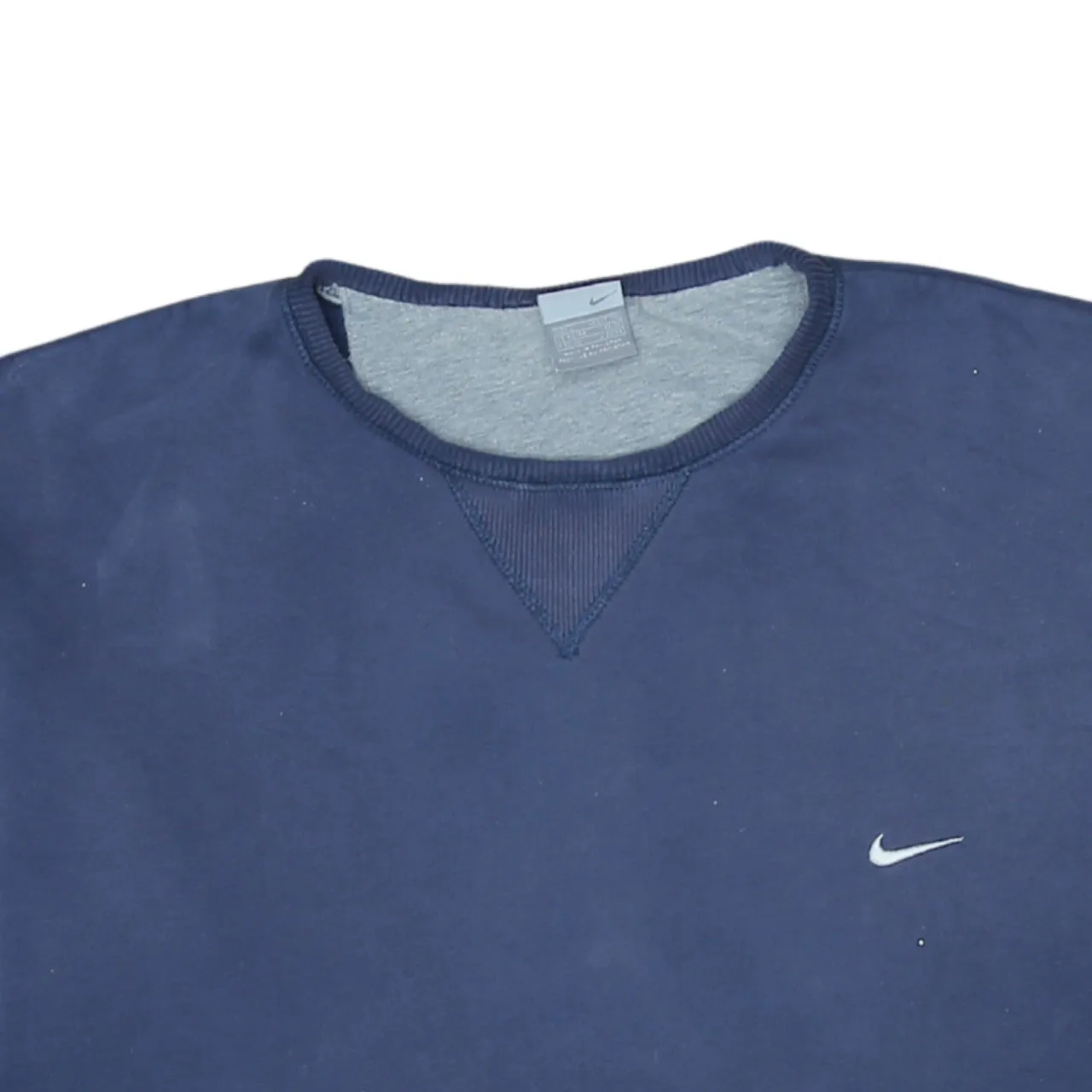 Nike Navy Blue Sweatshirt Men's Large Embroidered Swoosh Crewneck Pullover Fleece Top sold by Vintage Club product image thumbnail 3