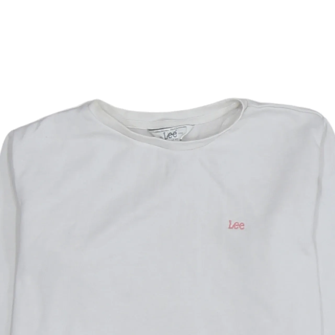 Lee White Sweatshirt Men's Small Embroidered Chest Logo Crewneck Pullover Jumper sold by Vintage Club product image thumbnail 3
