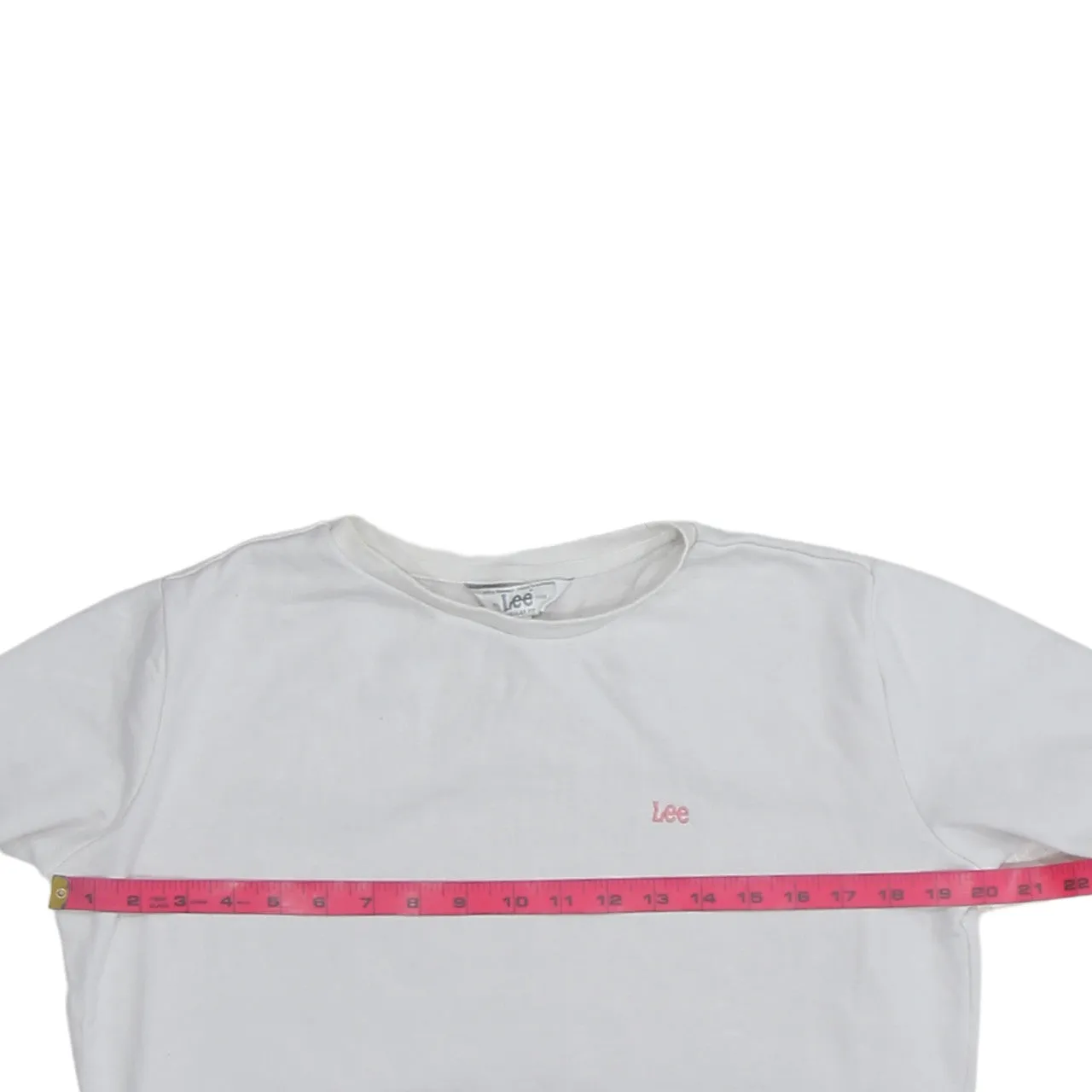 Lee White Sweatshirt Men's Small Embroidered Chest Logo Crewneck Pullover Jumper sold by Vintage Club product image thumbnail 5