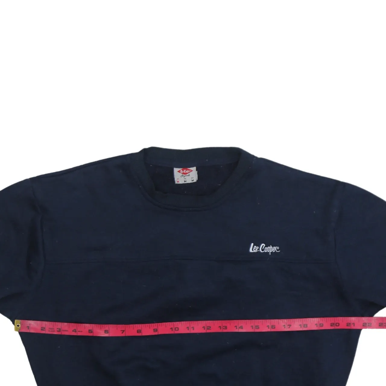 Lee Navy Blue Sweatshirt Men's Medium Embroidered Chest Logo Ribbed Crewneck Pullover sold by Vintage Club product image thumbnail 5