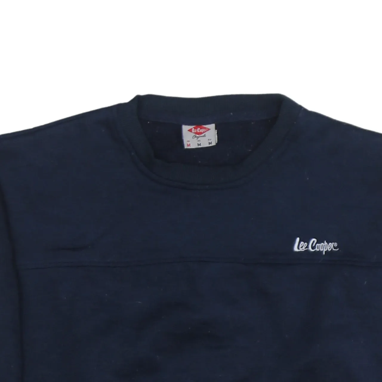 Lee Navy Blue Sweatshirt Men's Medium Embroidered Chest Logo Ribbed Crewneck Pullover sold by Vintage Club product image thumbnail 3