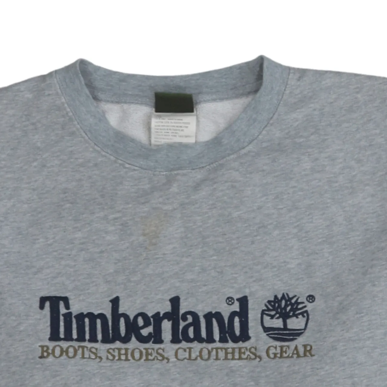 Timberland Grey Sweatshirt Men's XLarge Embroidered Chest Logo Crewneck Pullover Fleece Top sold by Vintage Club product image thumbnail 3