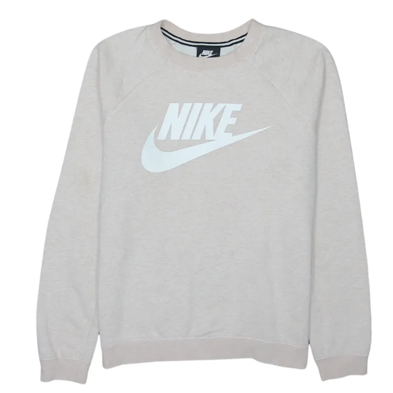 Nike 90's Center Middle Swoosh Crew Neck Sweatshirt Medium Beige Cream made by Nike